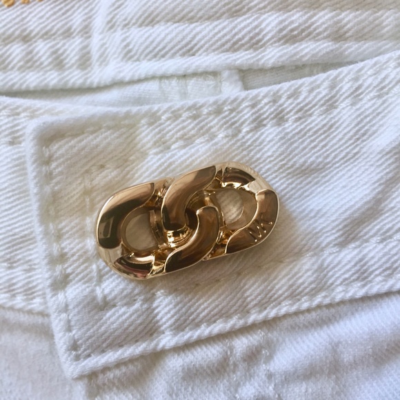 Michael Kors White Gold Studded Boot Leg Jeans - Picture 3 of 8